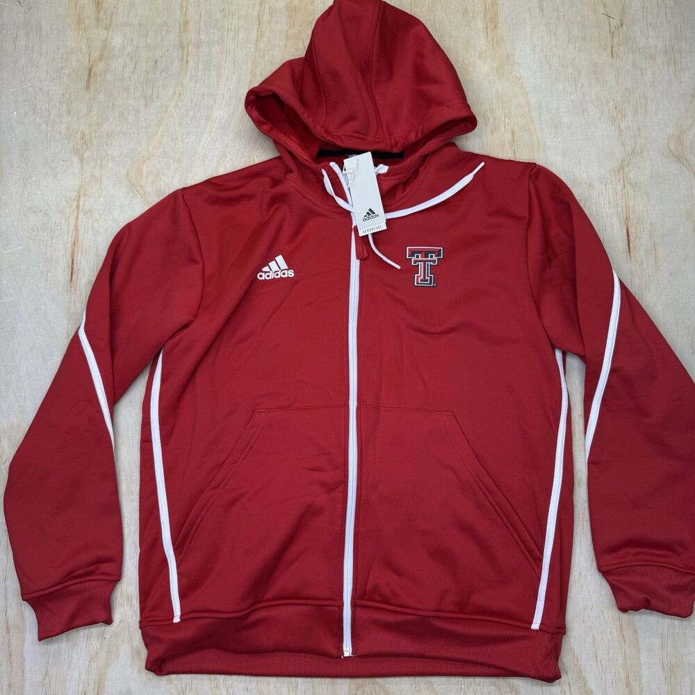NEW Texas Tech Red Raiders adidas Sideline Travel Full-Zip Hoodie LG
